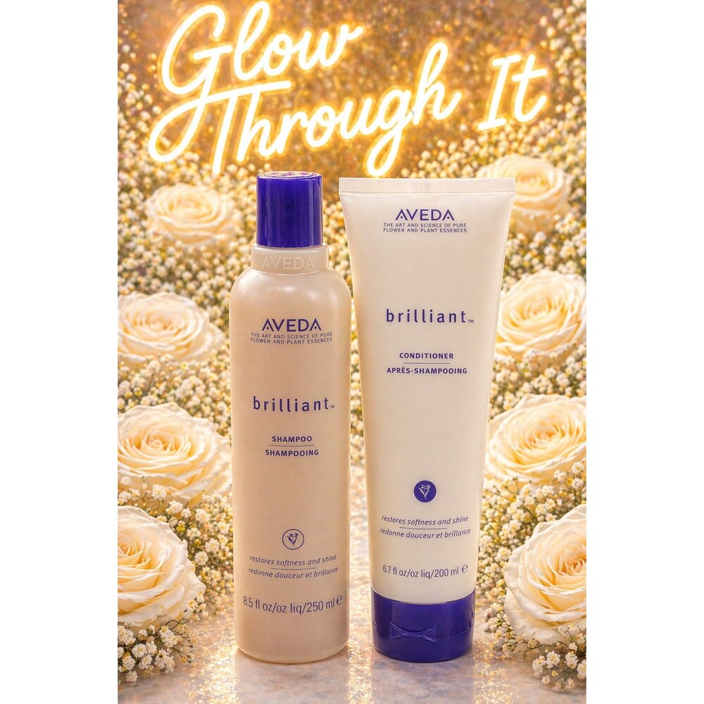 Aveda Brilliant Shampoo 8.5 oz & Conditioner 6.7 oz Combo Pack NEW